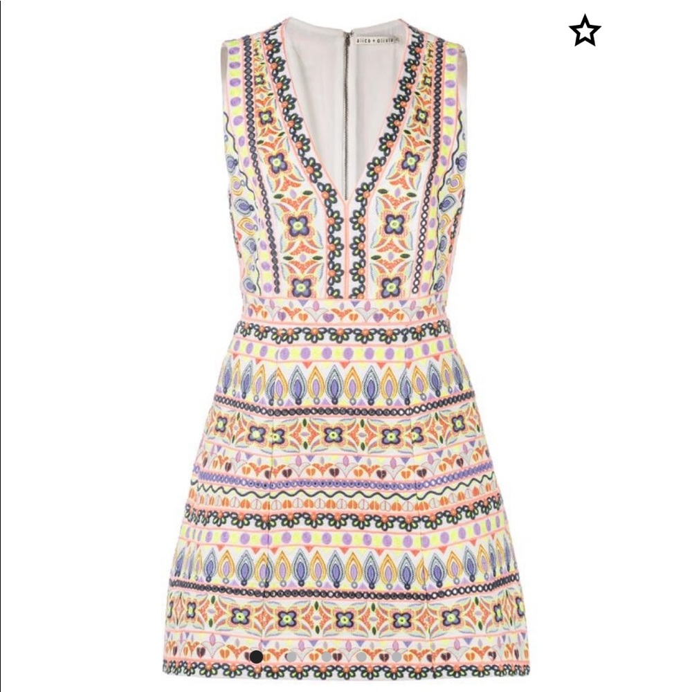 Alice + Olivia Embroidered mini Dress - Picture 5 of 8